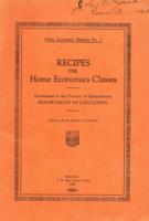 1928 Recipes for Home Economics Classes