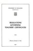 1953 Regulations governing Teachers' Certificates