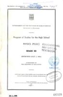 1964 Program of studies for the high school. Physics, grade XII