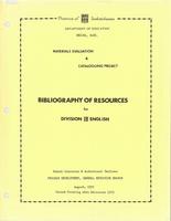 1972 Bibliography of Resources for Division III English