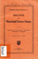 1925 Recipes for household science classes