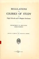 1920 Regulations and courses of study for high schools and collegiate institutes