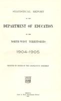 1904 Statistical Report of the Department of Education of the North-West Territories