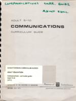 1971 Communications : Curriculum Guide : Adult 5-10