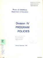 1970 Division IV : Program Policies