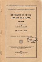 1949 Programme of studies for the high school. Bulletin 4. Prescribed courses in all grade XII subjects