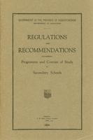 1925 Regulations and recommendations governing programme and courses of study for secondary schools