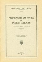 1924 Programme of study for public schools