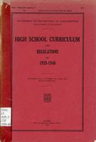 1939 High school curriculum and regulations for 1939-1940