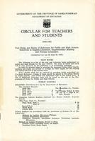 1930 Circular for teachers and students