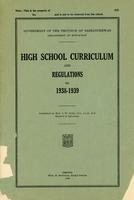 1938 High school curriculum and regulations for 1938-1939