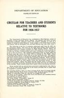 1936 Circular for teachers and students relative to textbooks