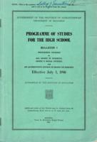 1946 Programme of studies for the high school. Bulletin 1