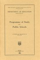1927 Programme of study for public schools