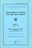 1952 Programme of studies for the high school. Bulletin D