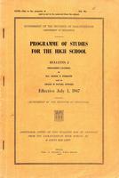 1947 Programme of studies for the high school Bulletin 2