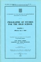 1950 Programme of studies for the high school. Bulletin C