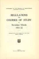 1931 Regulations and courses of study for secondary schools