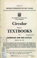 1966 Circular relative to textbooks for elementary and high schools