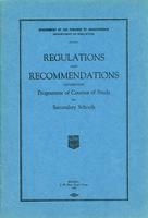 1926 Regulations and recommendations governing programme of courses of study for secondary schools