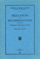 1926 Regulations and recommendations governing programme of courses of study for secondary schools