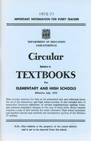 1970 Circular relative to textbooks for elementary and high schools