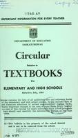 1968 Circular relative to textbooks for elementary and high schools