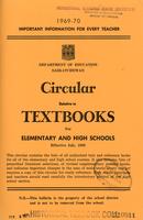 1969 Circular relative to textbooks for elementary and high schools