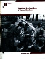 1991 Student evaluation : a teacher handbook