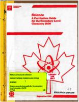 1992 Science : a curriculum guide for the secondary level : chemistry 20/30