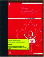 1992 Science : an information bulletin for the secondary level : chemistry 20/30 key resources