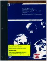 1992 Social studies : a bibliography for grade 6 : Canada and its Atlantic neighbours