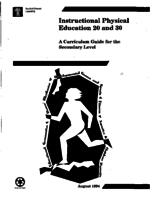 1994 Instructional physical education 20 and 30 : a curriculum guide for the secondary level