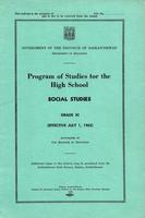 1962 Program of studies for the high school. Social studies, grade XI