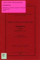 1963 Program of studies for the high school. Mathematics, grade IX