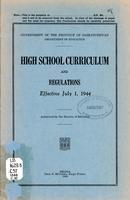 1944 High school curriculum and regulations