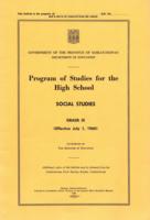 1960 Program of studies for the high school. Social studies, grade IX