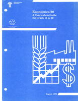 1975 Economics 20. A curriculum guide for grade 10 to 12