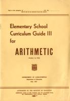1957 Elementary school curriculum guide III for Arithmetic