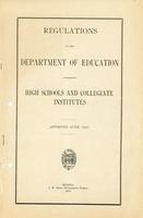 1913 Regulations of the Department of Education governing high schools and collegiate institutes