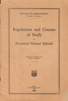 1926 Regulations and courses of study for Provincial Normal Schools