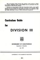 1967 Curriculum guide for Division III