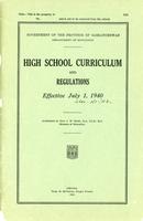 1940 High School Curriculum and Regulations